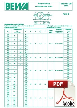 Rohrschellen mit abgerundeten Enden - Form B